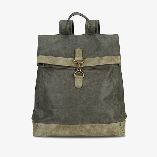 Vintage Canvas Shoulder Leather Backpack