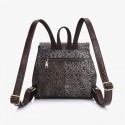 Embossed Flower Vintage Leather Backpacks