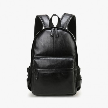 Preppy Leather School Casual Backpack