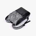 Zebra Leather Laptop Travel Backpack